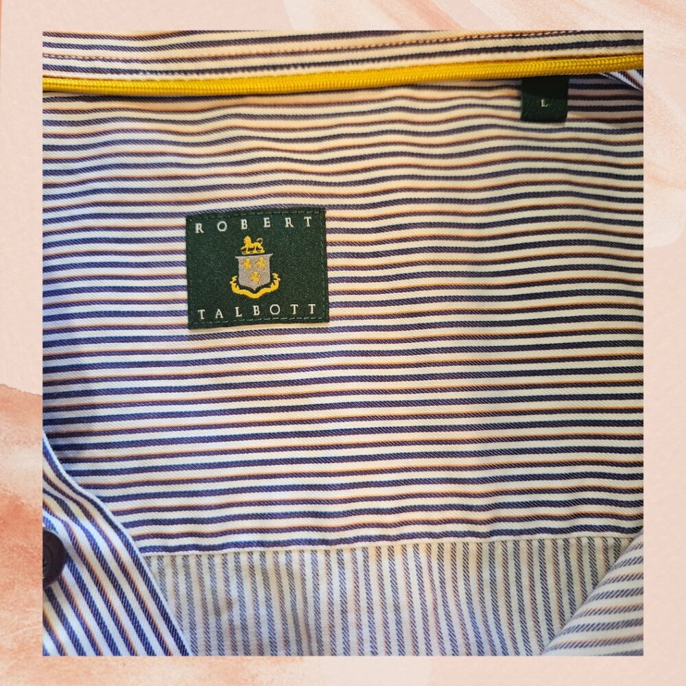 Robert Talbott Purple Blue Striped Button-Down Dr… - image 3